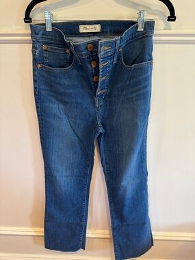 Madewell Button-Fly Straight Jeans in Medium Blue Denim